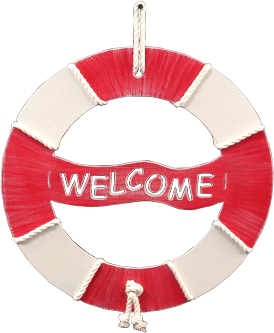 Nudeclassic Red Welcome Life Preserver Wall Art Solid Png Life Preserver Png