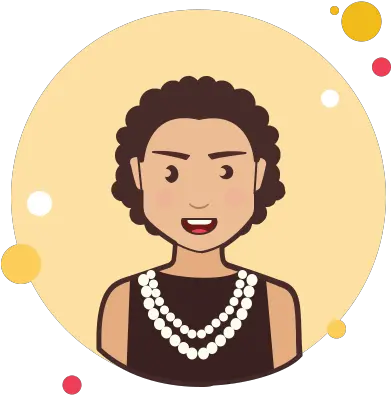 Coco Chanel Icon Curly Hair Glasses Clipart Png Chanel Png