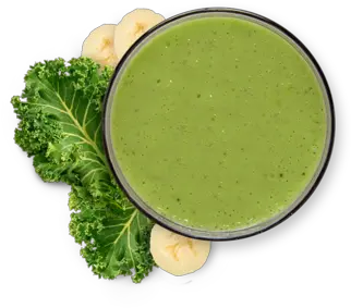 Kale Banana And Quinoa Smoothie Green Juice Top View Png Smoothie Png