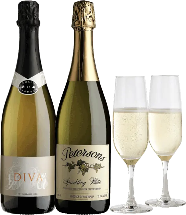 Petersons To Ponds Sparkling Gift Pack Champagne Bottle And Flutes Transparent Png Champagne Flute Png