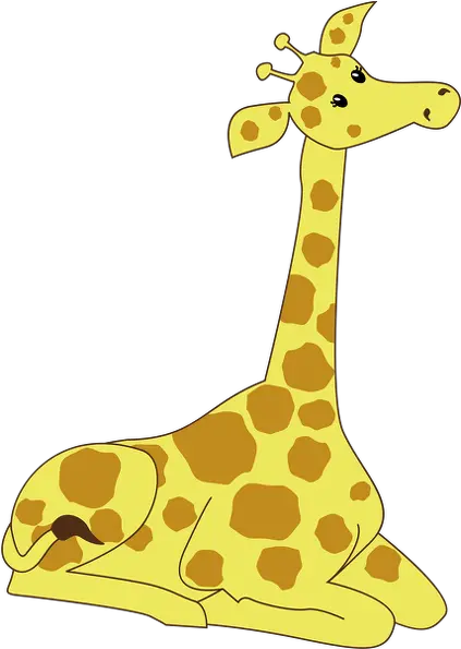 Kneeling Cartoongiraffe Free Clip Art For Download Giraffe Sitting Down Drawing Png Giraffe Png
