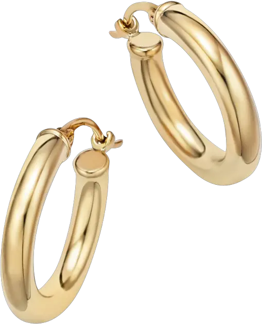 14k Yellow Gold Tube Hoop Earrings 100 Exclusive 14k Gold Earrings Hoops Png Gucci Icon Thin Band Ring