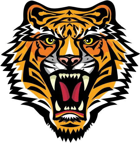 Printed Vinyl Mad Attack Scary Tiger Head Stickers Factory Jumping Tiger From Front Png Tiger Head Png