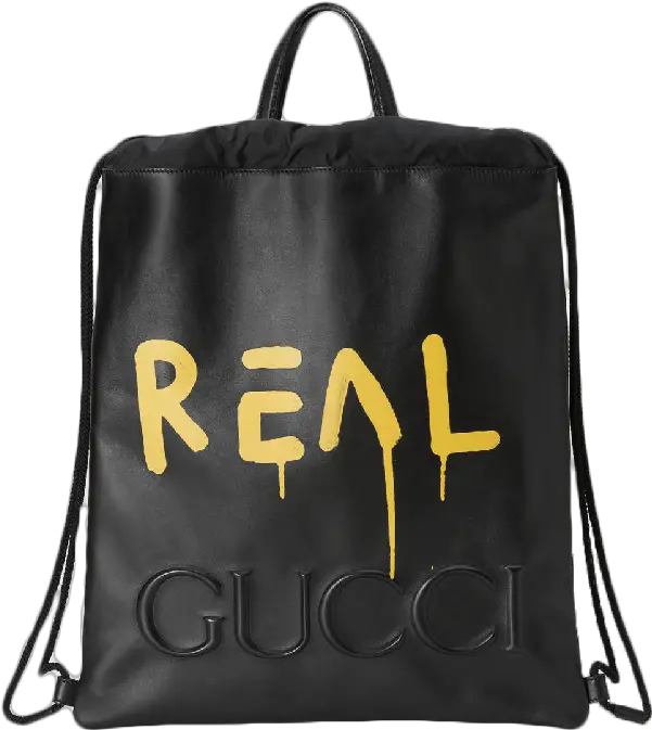 Gucci Drawstring Backpack Guccighost Blackyellow Top Handle Handbag Png Gucci Transparent