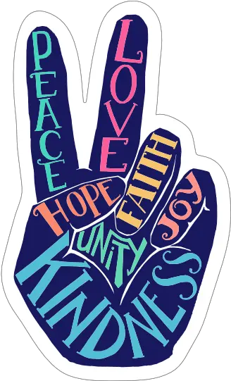 Hand Peace Sign And Words Hippie Sticker Hippie Peace Sign Hand Png Peace Sign Transparent Background