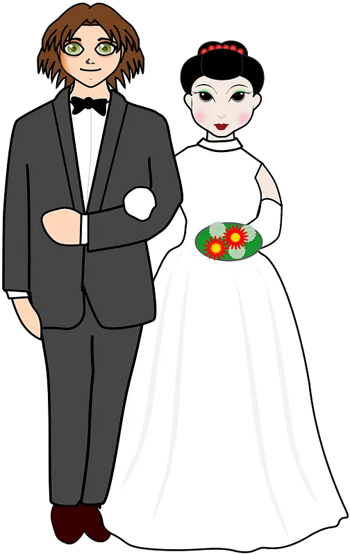 Clipart Groom And Bride Cartoon Png Wedding Couple Png