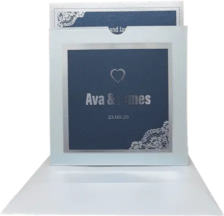 Majestic Moonlight Silver Pocket Invitation With Foil Border Box Png Silver Border Png