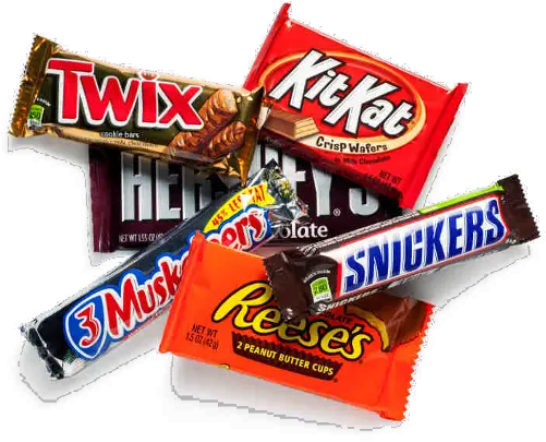 Candy Bars Peanut Butter Cups Png Snickers Transparent