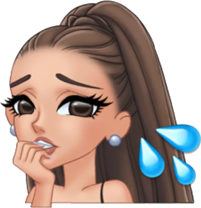 Arimoji Nervous Sweat Sweating Water Waterdrop Ariana Cute Drawing Cartoon Ariana Grande Png Ariana Grande Transparent Background