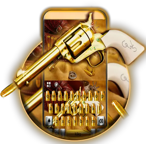 Western Gold Gun Keyboard Theme Apps On Google Play Western Gun Gold Png Gun Emoji Transparent