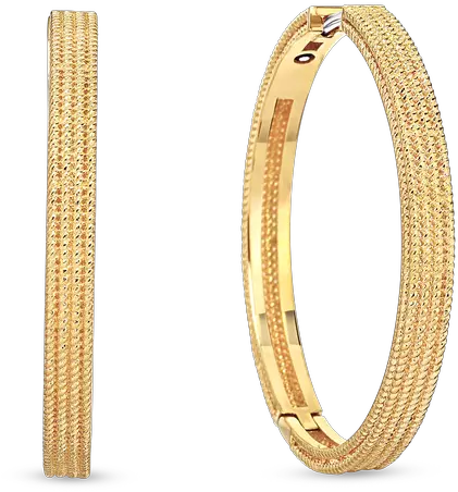 Roberto Coin 18k Gold Symphony New Barocco 30mm Hoop Earring Solid Png Van Cleef Icon Rings