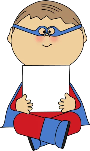 Boy Superhero Holding A Blank Sign Superhero Kid Clipart Transparent Superhero Kids Clipart Png Blank Sign Png