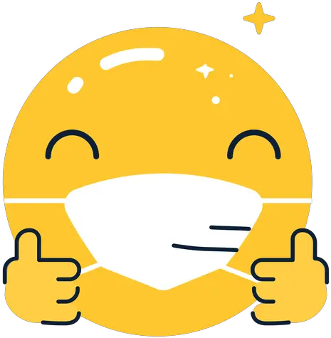 Transparent Png Svg Vector File Emoji Con Mascarilla Feliz Emoji Thumbs Up Png