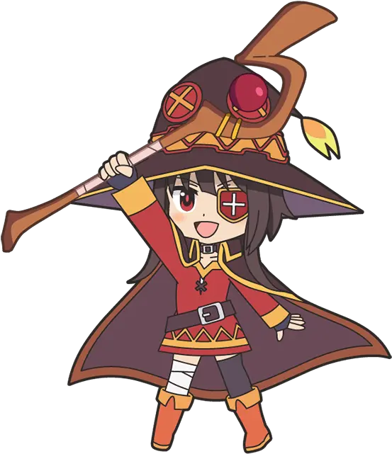 Isekai Quartet Gekitotsu Puzzle School Zerochan Anime Isekai Quartet Megumin Chibi Png Megumin Icon