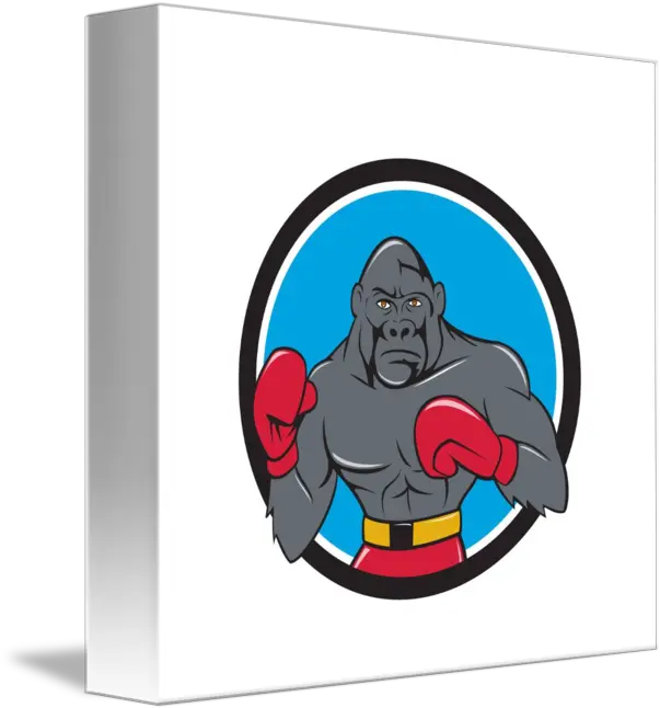 Gorilla Boxer Boxing Stance Circle Cartoon By Aloysius Patrimonio Cartoon Png Gorilla Cartoon Png