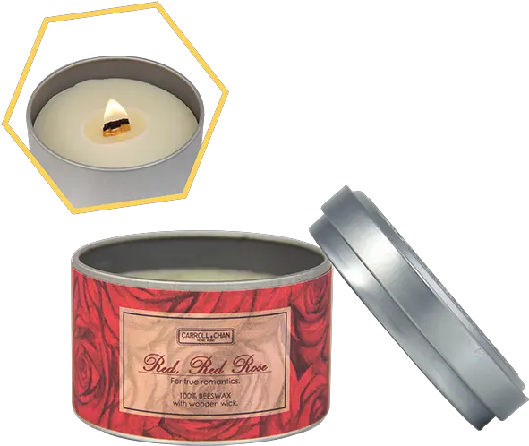Red Rose Tin Candle Label Png Red Rose Transparent