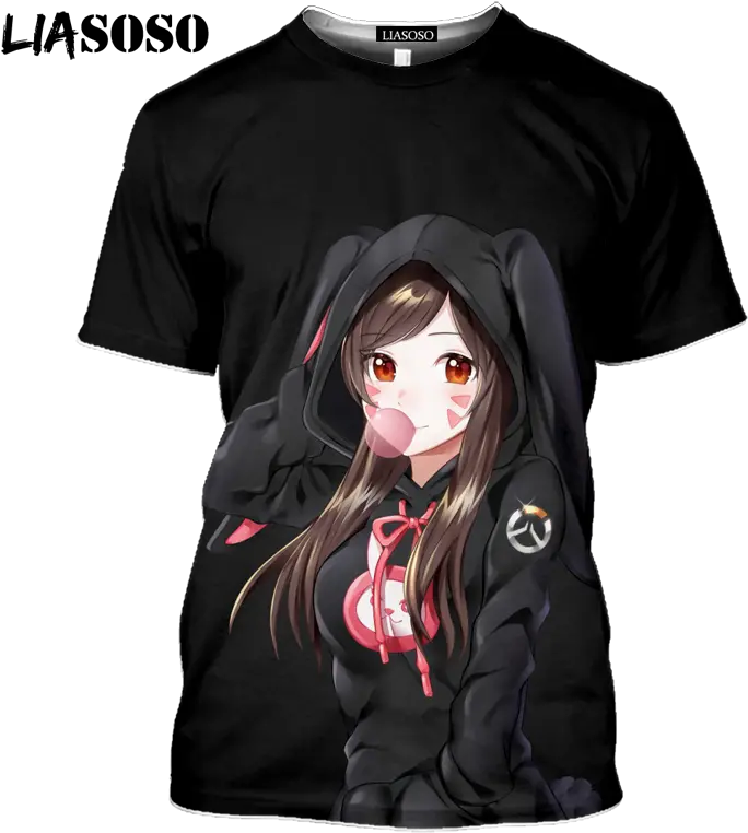 Liasoso Japanese Cartoon Anime T Shirt 3d Printed Unisex D Va Anime Hoodie Png Loli Png