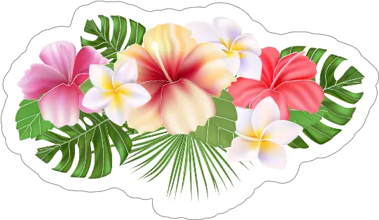 Bouquet Plumeria Flower Sticker Hawaiian Hibiscus Png Plumeria Flower Png