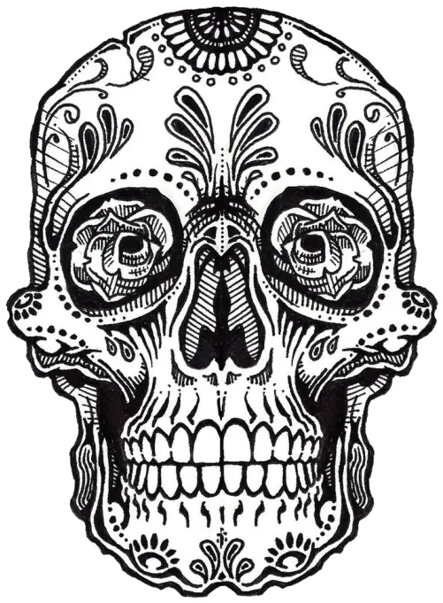 Mexican Skull Art Tumblr For Kids Mexican Skull Tattoo Png Mexican Skull Png