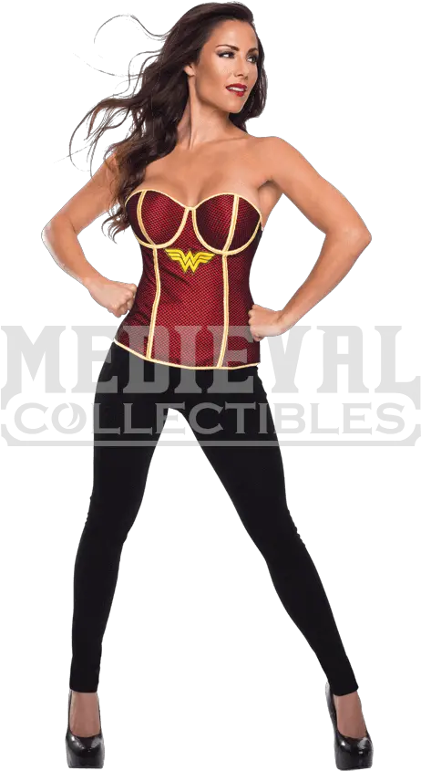 Download Adult Wonder Woman Fishnet Overlay Corset Wonder Costume Png Fishnet Transparent Png