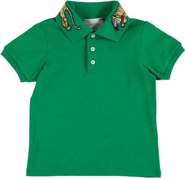 Tiger Applique Collar Polo Shirt Polo Shirt Png Gucci Shirt Png