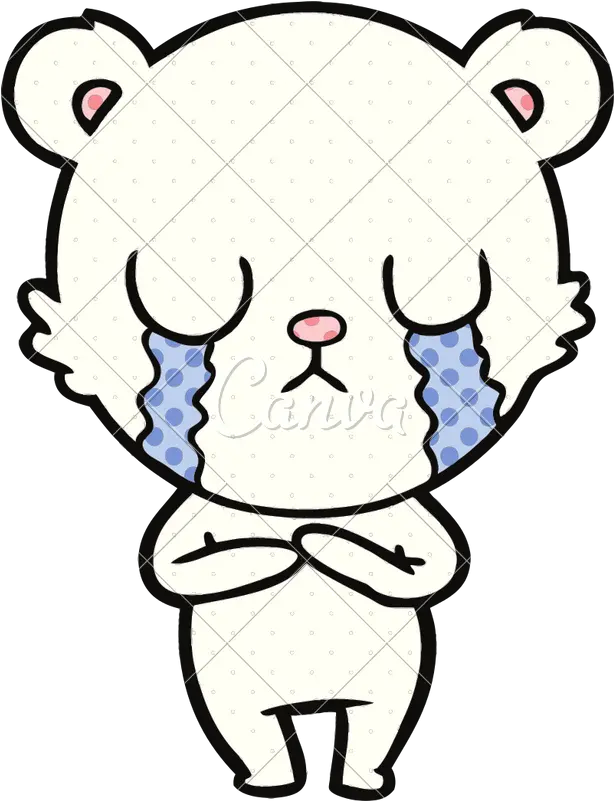 Crying Polar Bear Cartoon Icons By Canva Imagenes Sad Animadas Png Polar Bear Png