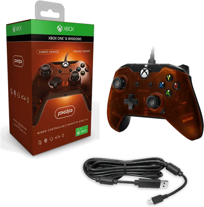 Pdp Wired Controller For Xb1 U0026 Pc Orange Xbox 360 Wired Pdp Png Xbox One Controller Png