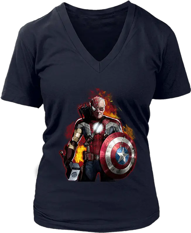 Stan Lee The Mightiest Marvel Superhero Avengers Shirts Captain America Png Stan Lee Png