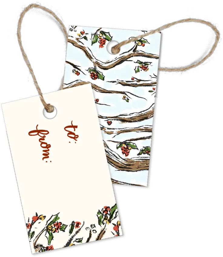 Snowy Branches Christmas Gift Tags U2013 Pack Of 10 Paper Png Gift Tag Png