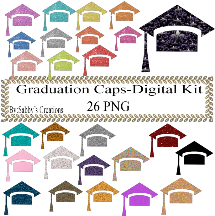 Glitter Graduation Caps Digital Kitjewelry Tagclipartart Clipgift Tagt Shirtdigital Clipartnotebookscrapbook Clip Art Png Gift Tag Png