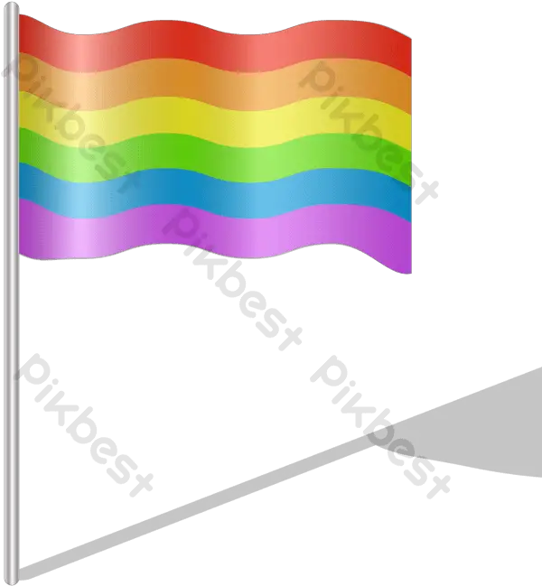 Rainbow Striped Flag Creative Cartoon Png Images Ai Free Gay Icon