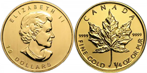 14 Oz Canadian Maple Leaf Canada Gold Coin 1 Oz Png Canadian Maple Leaf Png