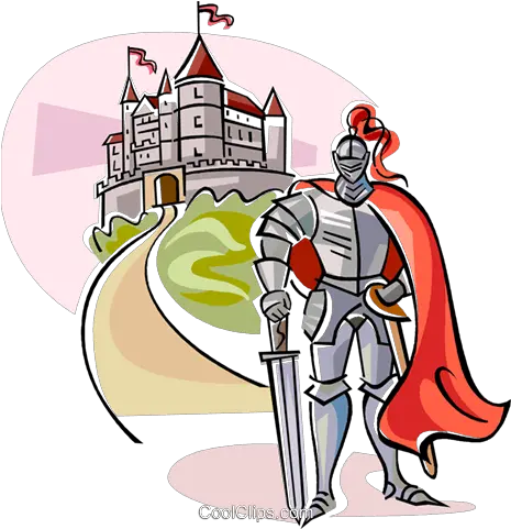 Medieval Knight With Castle Royalty Knight And Castle Clipart Png Knight Clipart Png