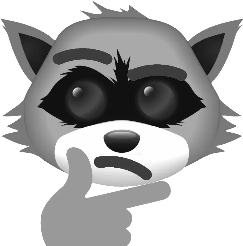 Thinking Fictional Character Png Raccoon Emoji Icon