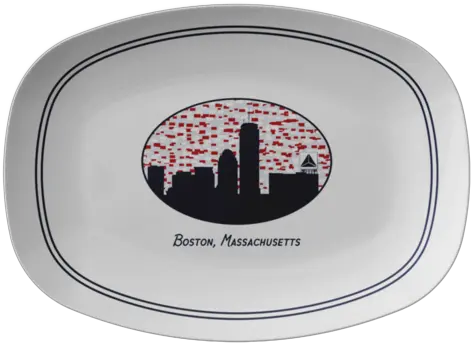 Housewares U2013 Blue Kite Press Skyline Png Boston Skyline Silhouette Png