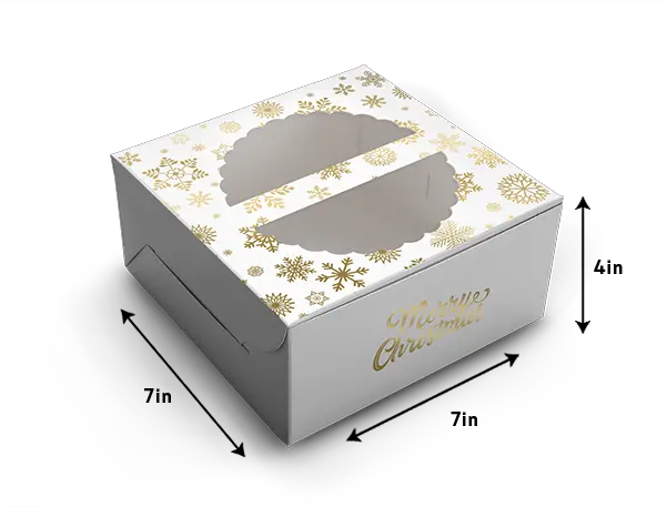 Cake Box For 05kg White Snowflake Print 7x7x4 Inch Png White Snowflake Transparent