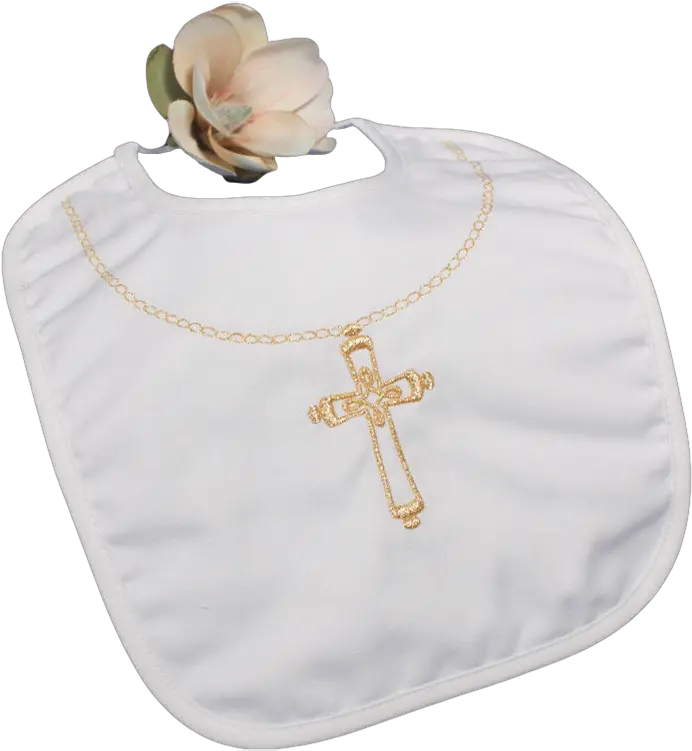 Download Cross Necklace Embroidery Handmade Christening Bib Cross Png Cross Necklace Png