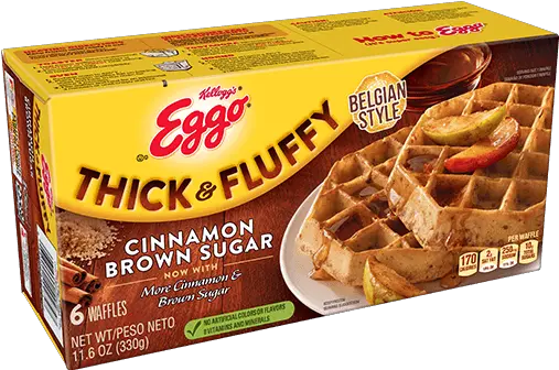 Kelloggu0027s Eggo Thick U0026 Fluffy Cinnamon Brown Sugar Eggo Thick And Fluffy Waffles Png Waffles Png