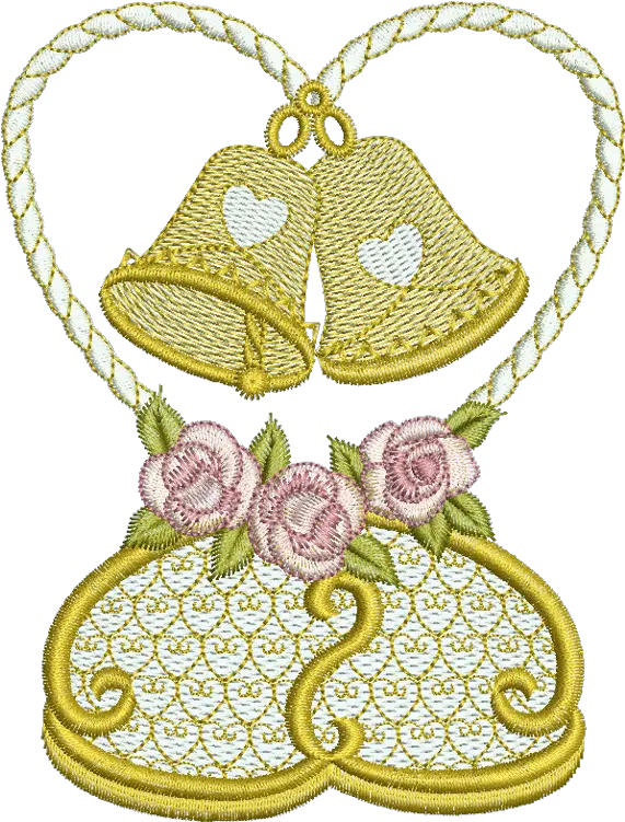 The Gallery For U003e Golden Wedding Bells Png Needlework Wedding Bells Png