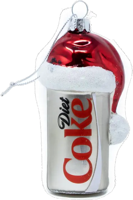 Diet Coke Can Wsanta Hat Glass Ornament Cylinder Png Coke Can Png