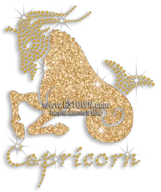 Capricorn Symbol Iron Capricorn Symbol In Glitter Png Capricorn Logo
