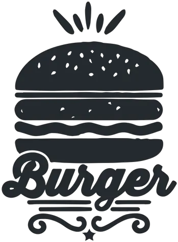 Burger Logo Food Logotype Silhouette Calligraphy Png Burger Logos