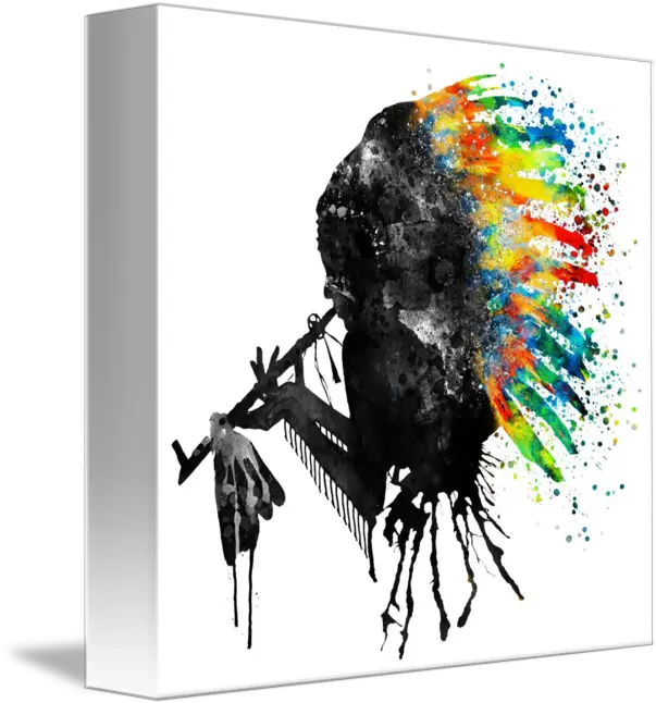 Download Silhouette With Silhouette Artwork Black White Png Indian Headdress Png