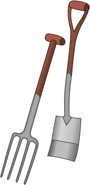 Download Hd Shovel And Rake Shovel And Pitchfork Clipart Spade Pitchfork Png Pitchfork Png