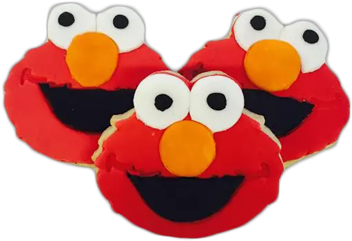 Elmo Cookies With Fondant Stuffed Toy Png Elmo Transparent