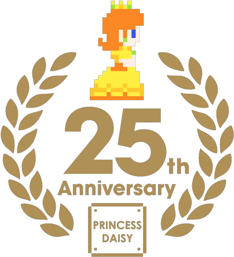 Princess Daisy 25th Anniversary By Super Mario 25th Anniversary Soundtrack Png 25th Anniversary Logo