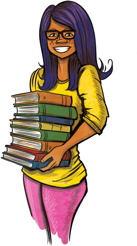 Cartoon Books Png Teen Summer Reading Program Girl With Cartoon Teenage Girls Reading Books Teen Png