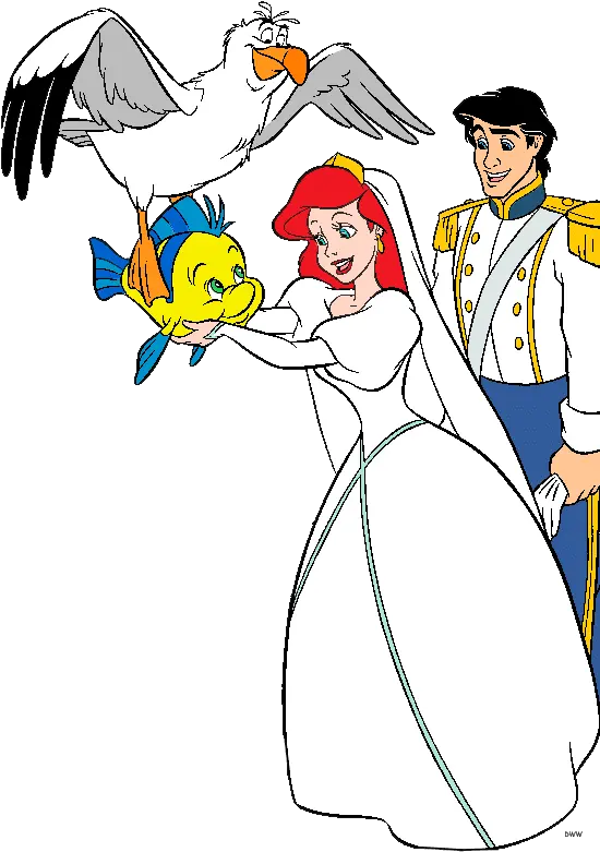 Wedding Cliparts Transparent Ariel And Friends Colouring Png Disney Clipart Transparent Background