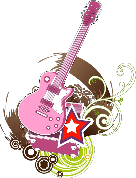 Download Pink Star Electric Pattern Abstract Illustration Star Pink Guitar Png Electric Guitar Png