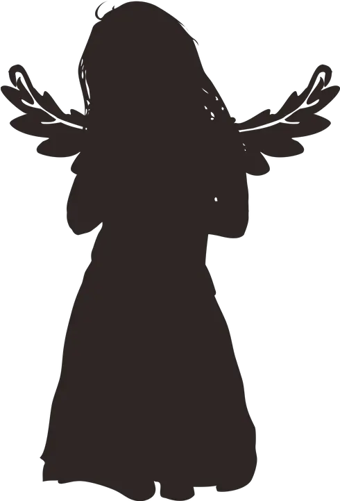 Silhouette Little Girl Little Girl Silhouette With Angel Wings Png Angel Silhouette Png